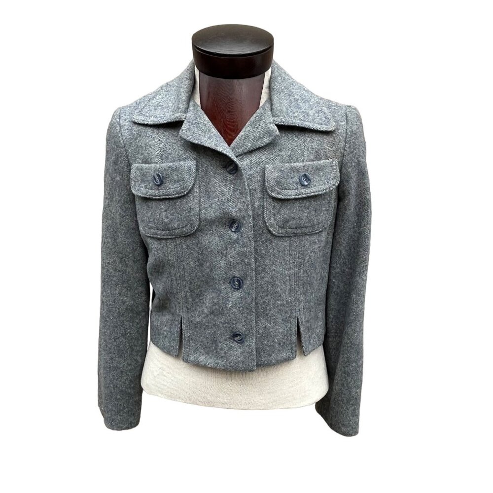 Vintage House of Branell Short Blazer Suit‎ Jacket Gray Button-up - No Sizing